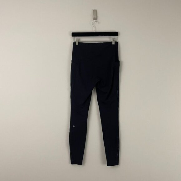 Lululemon Lead The Pack Tight Reflective Black Leggings Size 8 - Picture 2 of 9